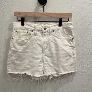 Madewell white denim high-rise shorts